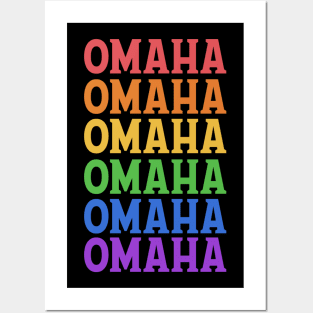 OMAHA RAINBOW TYPOGRAPHY Posters and Art